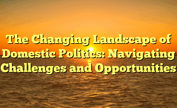 The Changing Landscape of Domestic Politics: Navigating Challenges and Opportunities