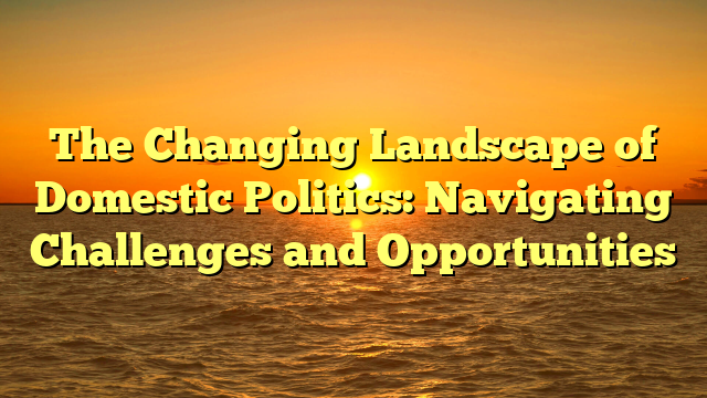 The Changing Landscape of Domestic Politics: Navigating Challenges and Opportunities